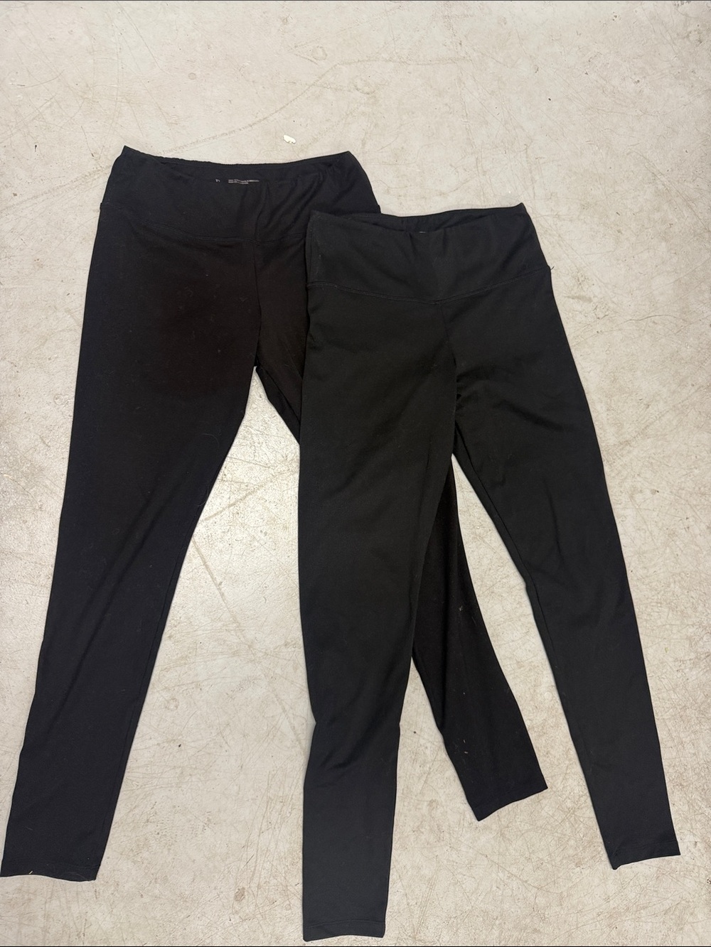 2 Pair of Black Active Leggings - LIKE NEW - Size Large - High Waist Long Black